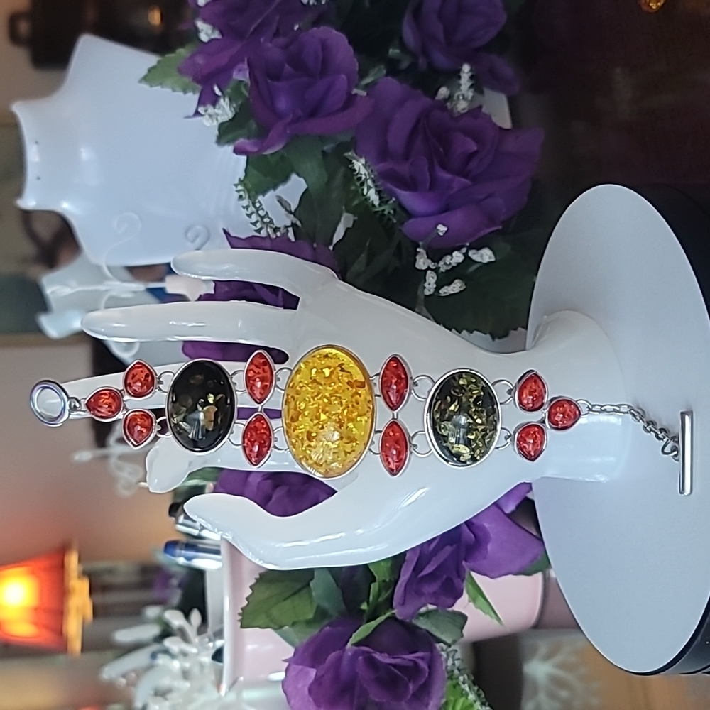 New Jewelry Amber & Crystal Set - Picture 3 of 10